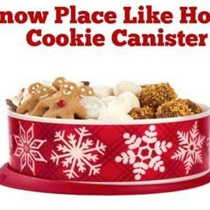 NEW Holiday Snow Place Like Home Cookie Canister
